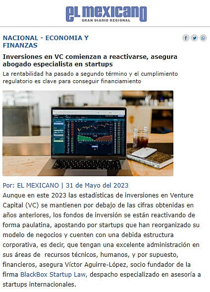 Inversiones en VC comienzan a reactivarse, asegura abogado especialista en startups